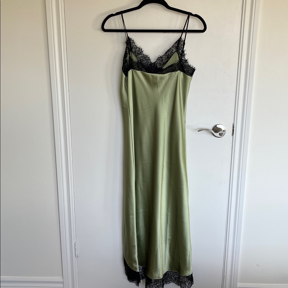 All Saints Sage and Black Lace Chemise - Picture 10 of 10